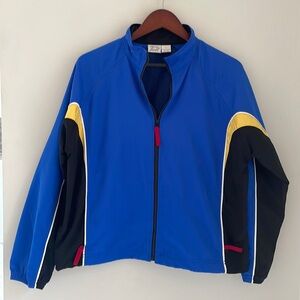 Vintage Tail Windbreaker Tennis Jacket Color Block Womens Large Full Zip 90s